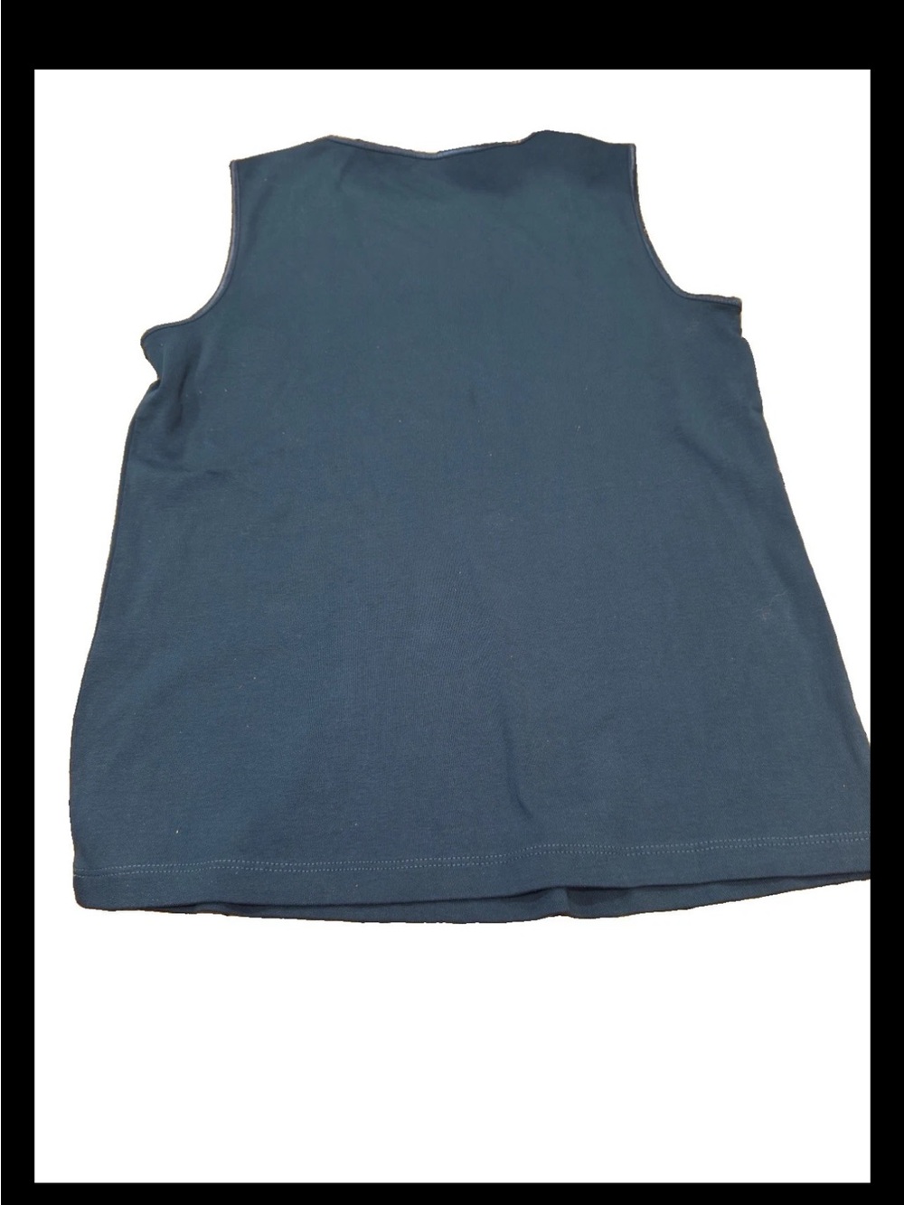 New With Tags Christopher & Banks Blue Sleeveless Crewneck Tank Top 100% Cotton - Picture 5 of 5